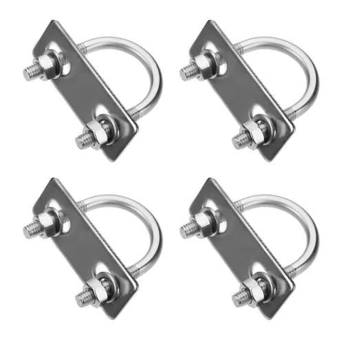 Miniatura 9 de Bettomshin 10 pernos en U 304SS, 2.36 pulgadas (2.362 in) de ancho x 1.18 pulgadas de longitud de rosca, pernos en U curvados redondos M6 w