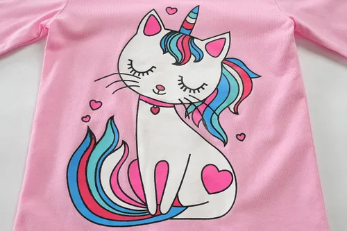 Miniatura 2 de Little Hand Pijamas de manga larga para niños y niñas, pijamas de unicornio, pijamas de dinosaurio, lindos pijamas de gato para ropa de niños de 2 a