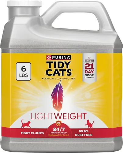 Arena para gatos Purina Tidy Cats, arena ligera de aglomeración con rendimiento las 24 h, Rendimiento 24/7