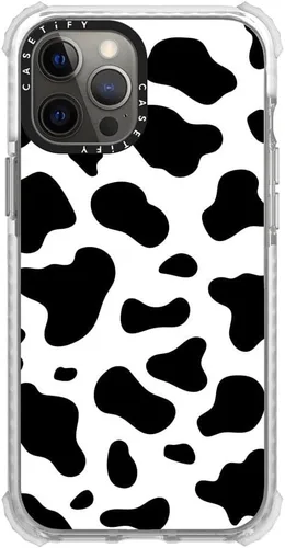 Miniatura 4 de CASETiFY Ultra Impact - Funda para iPhone 12 Pro Max (protección contra caídas de 9.8 pies), estampado de vaca, transparente
