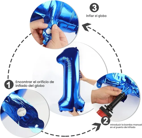 Miniatura 6 de Globos de números de 5 globos de 40 pulgadas, decoraciones de cumpleaños azules para niños y niñas, globos de números azul marino grandes