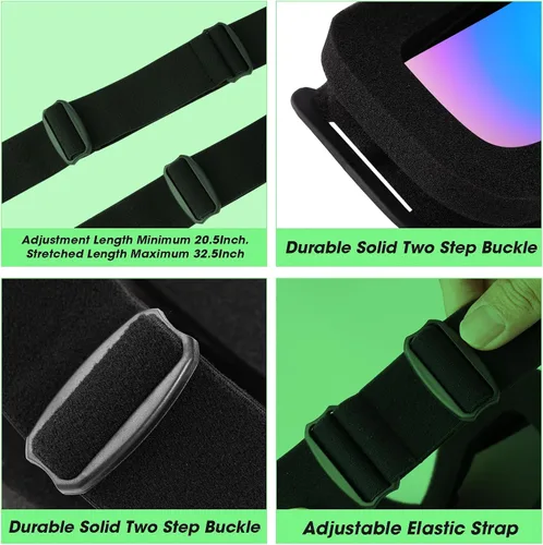 Miniatura 6 de Gafas de motocross para motocicleta, paquete de 2 unidades, ATV, esquí, resistentes al viento, para adultos, hombres, mujeres, jóvenes