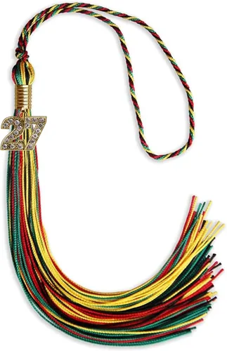 Miniatura 211 de Endea Graduation Borla de doble color con dije dorado (negro/oro brillante, 2022)