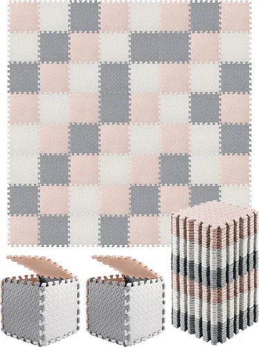 Miniatura 11 de Shihanee Azulejos de Piso de Espuma para Bebés, Tapetes de Piso de Espuma, Tapetes de Juego a Granel con Bordes Entrelazados para Sala