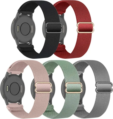 Miniatura 15 de Paquete de 5 correas de reloj de nailon compatibles con Garmin Venu 3S/Venu 4 (1.614 in)/2S/Forerunner 265S 1.654 in, 0.709 in, correa deportiva