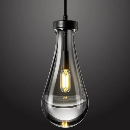 Lámparas Colgantes en Forma de Gota de Lluvia para Isla de Cocina Lámpara Colgante en Forma de Lágrima Negra Accesorios de Iluminación Colgante Negro