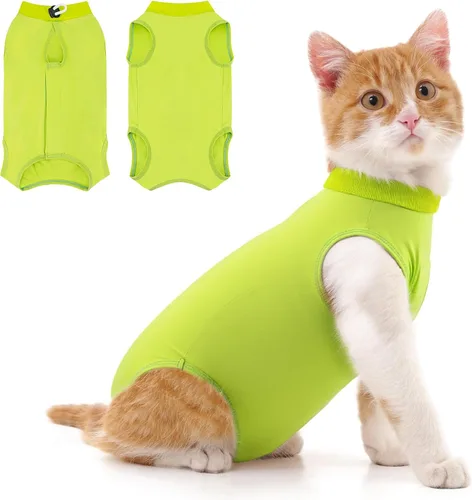 Miniatura 12 de Traje de recuperación para gatos para heridas abdominales o enfermedades de la piel, mameluco de gato para gatos después de la cirugía, traje
