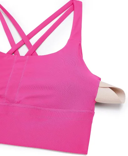 Miniatura 5 de CRZ YOGA Brasier deportivo con tirantes delgados para mujer, de impacto medio, cruzado, para yoga, acolchado, para entrenamiento