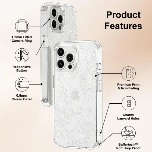 Miniatura 6 de MOSNOVO - Funda para iPhone 13 Pro Max, protección Buffertech de grado militar contra caídas (6.6 pies), antidesprendimiento, poliuretano