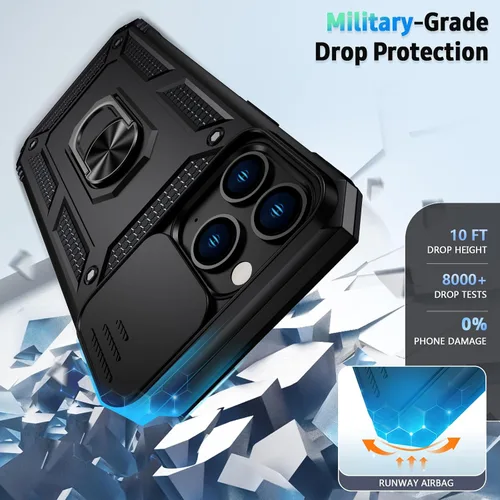 Miniatura 4 de Funda para iPhone 11 Pro con cubierta para lente de cámara, protector de pantalla HD, protección contra caídas de grado militar de 10 pies, soporte