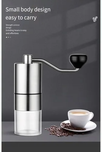 Molinillo de café manual portátil, rebaba cónica con 5 ajustes ajustables para una molienda suave, perfecto para entusiastas del espresso en casa,
