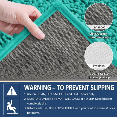 Miniatura 5 de Arotive Tapete para baño de felpilla de lujo, extra suave, grueso, absorbente, esponjoso, antideslizante, se puede lavar y secar a máquina, tapetes