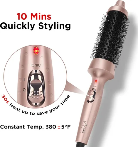 Miniatura 3 de Aima Beauty Cepillo caliente, 1.3 pulgadas/1.378 in cepillo para rizar con calefacción hace que el cabello sea más suave, más suave, cepillo térmico
