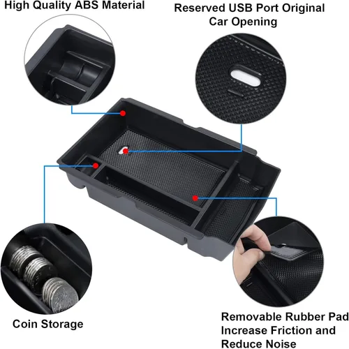 Miniatura 4 de Organizador de consola central compatible con reposabrazos Honda CRV 2026 2025 2024 2023, caja de almacenamiento para monedas y vidrio, inserto