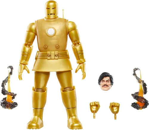 Marvel Legends Series Iron Man (Modelo 01 - Oro), Figura de acción coleccionable de Iron Man Comics de 6 pulgadas, tarjeta de ampolla de inspiración