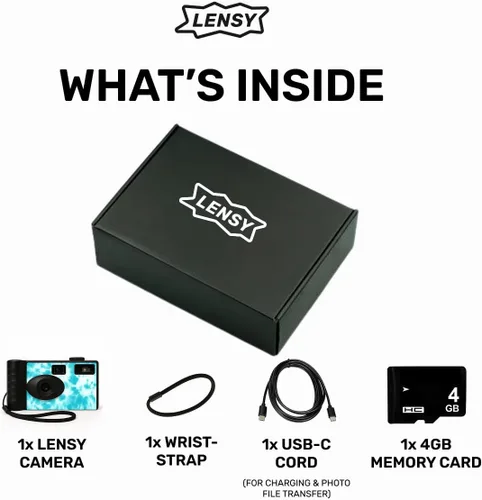 Miniatura 4 de LENSY Cámara Digital Sin Pantalla Cuatro Filtros Integrados Recargable, 8mp, Ligera, Sin Enfoque, Flash Automático, Fácil de Usar, Reutilizable