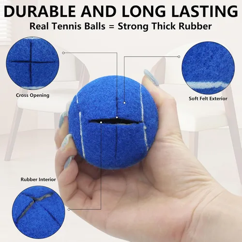 Miniatura 3 de Paquete de 90 pelotas de tenis precortadas a granel para patas de muebles, pelotas de tenis, sillas de pelotas de tenis para pelota de protección