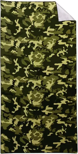 HommomH Toalla de playa de camuflaje verde de gran tamaño, 36 x 72 pulgadas, toallas de baño de microfibra ligera de camuflaje de secado rápido, sin
