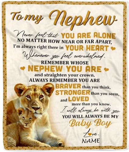 Miniatura 30 de Manta personalizada con texto en inglés «To My Nephew from Aunt Uncle Auntie I Love You Hugs» (texto en inglés) con texto en inglés «To My Nephew»