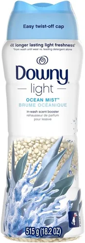 Perlas potenciadoras de aroma ligeras para ropa Downy, aroma a Bruma del Océano, 18.2 onzas, Perlas para lavar en la lavadora diseñadas para ser
