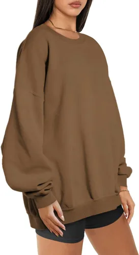 Miniatura 2 de Trendy Queen Sudaderas de gran tamaño para mujer, sudaderas con capucha de forro polar con cuello redondo, suéteres cómodos, ropa de otoño e