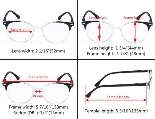 Miniatura 3 de Paquete de 4 elegantes lentes de lectura de gran tamaño para mujer