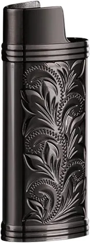 Funda para encendedor de metal, diseño floral vintage con estampado floral para BIC Mini tamaño más ligero, funda de aleación de zinc, patrón de