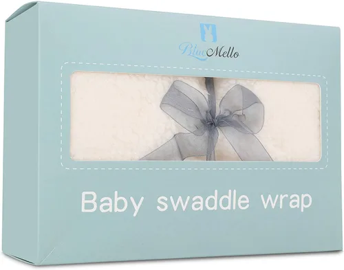Miniatura 6 de BlueMello Manta de envoltura para bebé Peluche ultrasuave esencial para bebés de 0 a 6 meses Envoltura de recepción beige Ideal para la lista