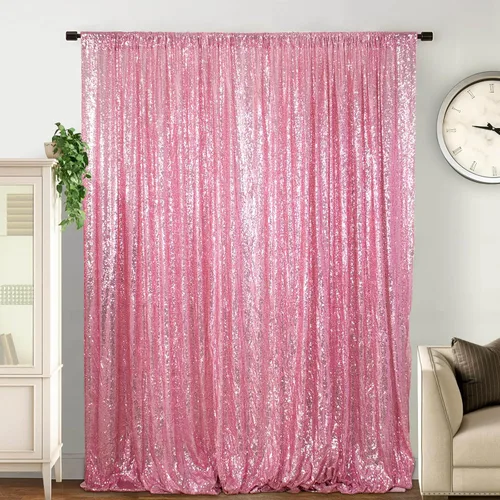 Miniatura 22 de DUOBAO Cortinas de lentejuelas 2 paneles de 2 x 8 pies, cortina de fondo con purpurina arcoíris para fiestas de Navidad, cortinas de secuencia