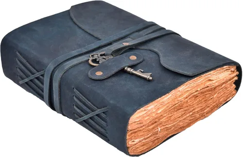 Miniatura 12 de Diario de cuero LEATHER VILLAGE – 200 páginas de papel antiguo con bordes recortados hecho a mano – Diario encuadernado en cuero para mujeres