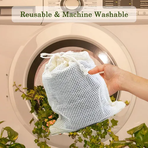 Miniatura 6 de Paquete de 24 almohadillas reutilizables de algodón – Almohadillas removedoras de maquillaje de carbón de bambú lavables, almohadillas faciales