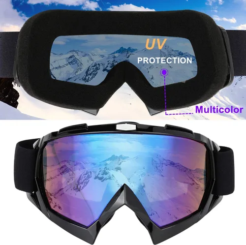 Miniatura 2 de LJDJ Gafas de esquí, paquete de 2 gafas de snowboard para nieve, antivaho y protección UV, visión amplia para hombres, mujeres y adultos