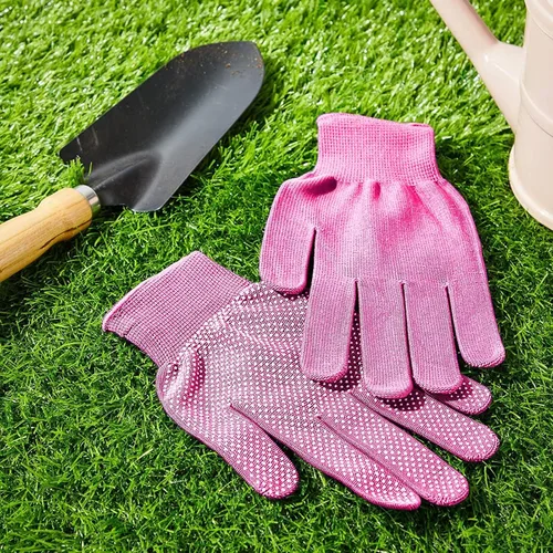 Miniatura 5 de Juvale Guantes de jardín para mujer, 6 pares (12 unidades), rosa, morado y azul, guantes de jardinería a prueba de espinas y resistentes a