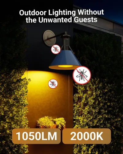 Miniatura 2 de Sunco - Bombilla LED amarilla para exteriores PAR38 repelente de insectos para porche, patio trasero, exterior, 13 W = 90 W, brillo ámbar de 2000 K