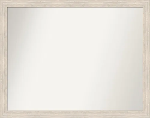 Miniatura 198 de Amanti Art Espejo de baño blanco para sobre el fregadero, 30 x 35 pulgadas, espejo de tocador rectangular estrecho de Eva de oro blanco, marco