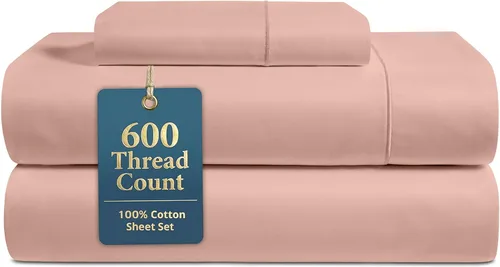 Miniatura 24 de LANE LINEN Juego de sábanas tamaño King – Sábanas de 600 hilos 100% algodón de fibra larga, naturalmente frescas y duraderas para el uso diario, 01