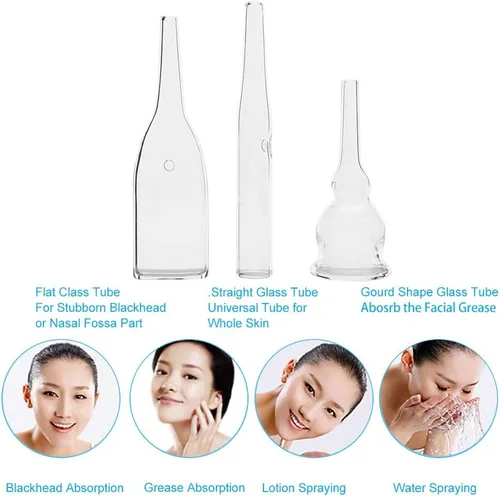 Miniatura 2 de Nikou Tubo de vidrio al vacío - Kit de 3 tubos de vidrio para eliminación de limpiador facial, accesorios de máquina de belleza, juego
