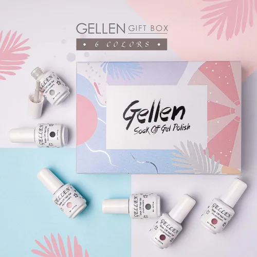 Miniatura 7 de Gellen Kit de esmalte de uñas en gel, 6 colores grises Nude, diseño popular de arte de uñas, pasteles clásicos, tonos naturales, esmalte de gel
