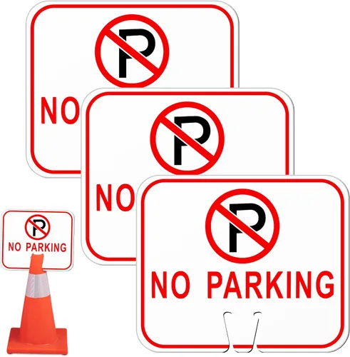 Miniatura 8 de Geetery 6 letreros de no estacionamiento, de 12.6 x 10.4 pulgadas, PVC de doble cara, impermeable, resistente a la intemperie, protección UV