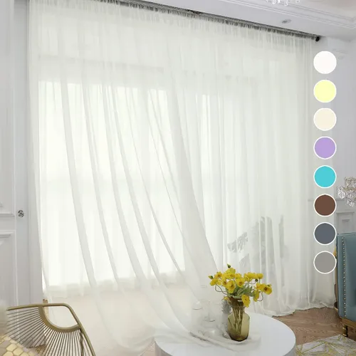 ABCHOME Cortinas traslúcidas color beige de 90 pulgadas de largo, 2 paneles, bolsillo para barra de cortina, cortinas de voile semi traslúcidas para