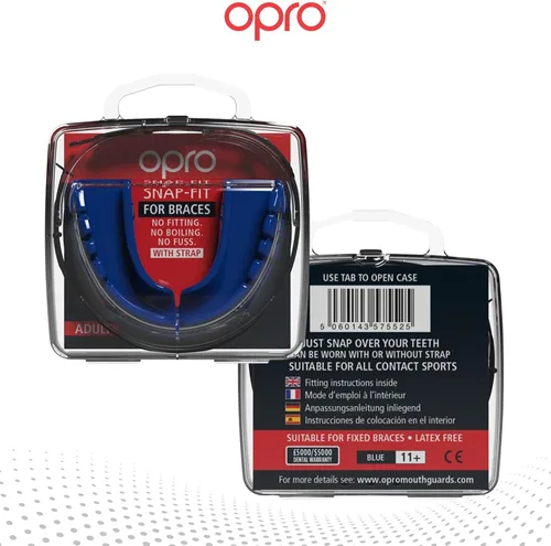 Miniatura 6 de OPRO Protector bucal a presión para aparatos ortopédicos de ajuste instantáneo (azul eléctrico) a partir de 10 años, protector bucal de boxeo