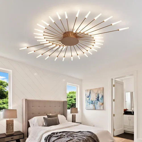 Miniatura 3 de Lámpara de techo LED moderna, con forma de flor de 42 cabezales, accesorios de iluminación para sala de estar, lámpara de montaje empotrado