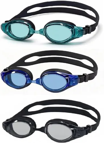 Miniatura 6 de Paquete de 3 gafas de natación para adultos y niños a partir de 6 años, sin fugas, antivaho con protección UV, con 3 fundas duras de viaje