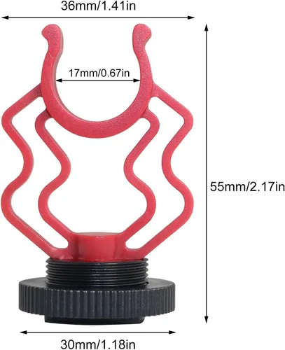 Miniatura 2 de Soporte de choque para micrófono de video externo LUORNG 2 piezas en cámara micrófono soporte de montaje con zapata fría de 1/4 pulgadas para RODE