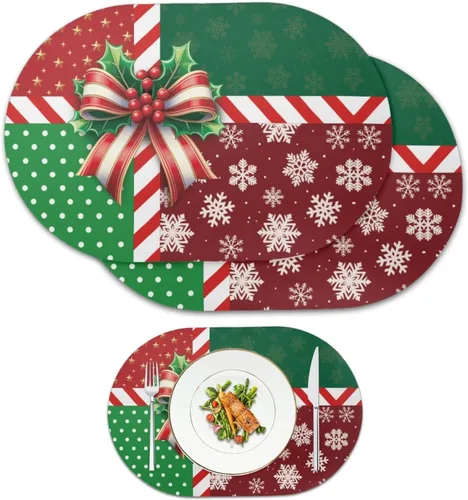 Miniatura 57 de Pumpkin Placemats Oval Placemats Set of 2 Black Cat Table Mats for Dining Tables Washable Heat Resistant Place Mats for Holiday Party Use 12X18 Inch