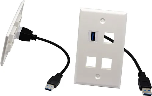 Miniatura 3 de Cable de inserción de conector Keystone USB 3.0, Haokiang USB 3.0 A hembra a USB A 3.0 hembra Keystone Insertar placa de pared, adaptadores de panel