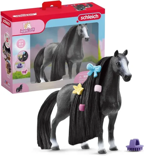Schleich Horse Club Sofia's Beauties Quarter Horse Mare Styling - Juego de figuras de 8 piezas - Caballo de juguete de belleza Mare con pelo
