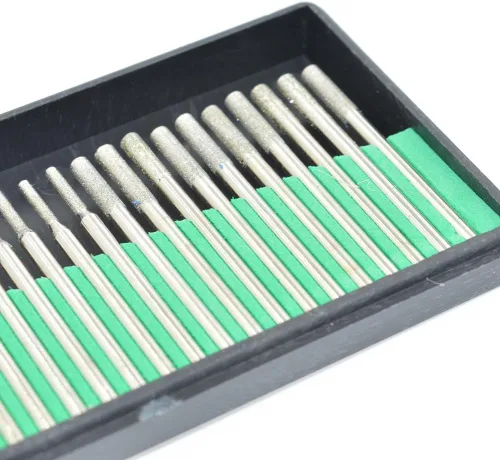 Miniatura 2 de Aiskaer - brocas de diamante de alta calidad de 60 unidades, kit de fresas cilíndricas para piedras preciosas, conchas, vidrio de mar y lápidas.