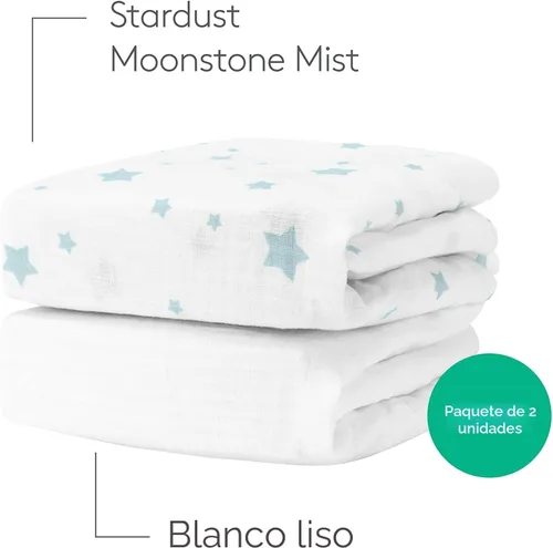 Miniatura 4 de Newton Baby Sábana bajera ajustable para cuna (paquete de 2), ultra transpirable y suave, algodón orgánico, se adapta a todas las cunas estándar