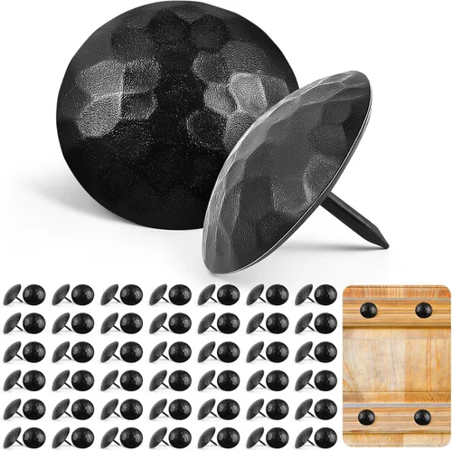 Miniatura 10 de 50 clavos de hierro grandes de 1.25 pulgadas, clavos decorativos de hierro antiguos, adornos rústicos ornamentales para puertas de madera, Negro